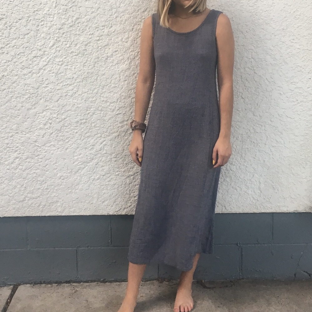 Eileen Fisher Linen Blend Calf-Length Dress